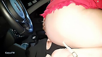 Katya'S Bdsm Fetish Play With Her Slave In A Car