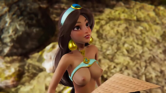 Jasmine'Nin Raya Ile Samimi Karşılaşmasını Içeren Disney'Den Esinlenen Transseksüel Porno