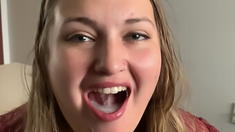 Wife Gives Deepthroat Blowjob And Swallows Cum Smile