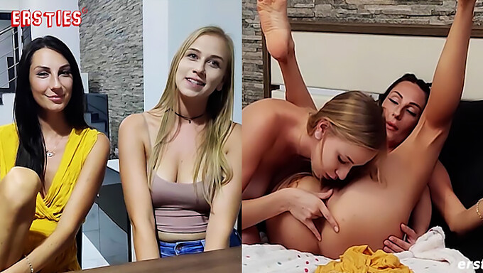 Sirena Y Alison, Lesbianas Amateur Con Arneses, Se Besan Y Juegan Con Tetas Grandes Y Coños Afeitados