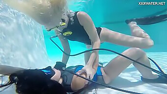 Hungarian Teen Lesbians Explore Underwater Pleasure In Pool