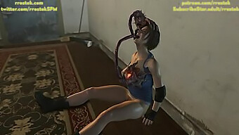 Jill Valentine, Animasyonlu Hentai'De Devasa Bir Parazitle Yoğun Bir Karşılaşma Yaşıyor