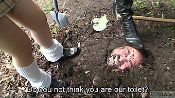 Japanese Schoolgirl Submits To Outdoor Femdom Pissing