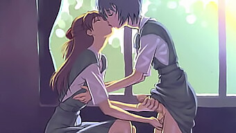 Intense Ear Kissing In Close Up By Cute Anime Teen