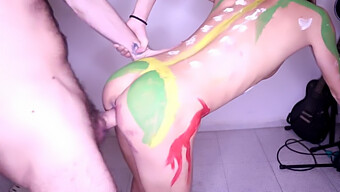 Amateur Couple Experiments With Painting And Sex