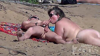 Amateur Couple Gets Caught Having Sex On A Nudist Beach