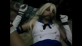 Kancolle Shimakaze Cosplayer Amatőr Erotikus Teljesítménye